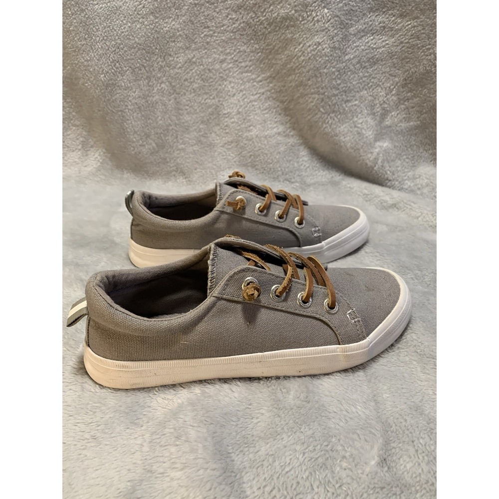 Tommy Bahama Womens Casual Sneakers Size 7 Tan With Brown Leather Laces Flaw